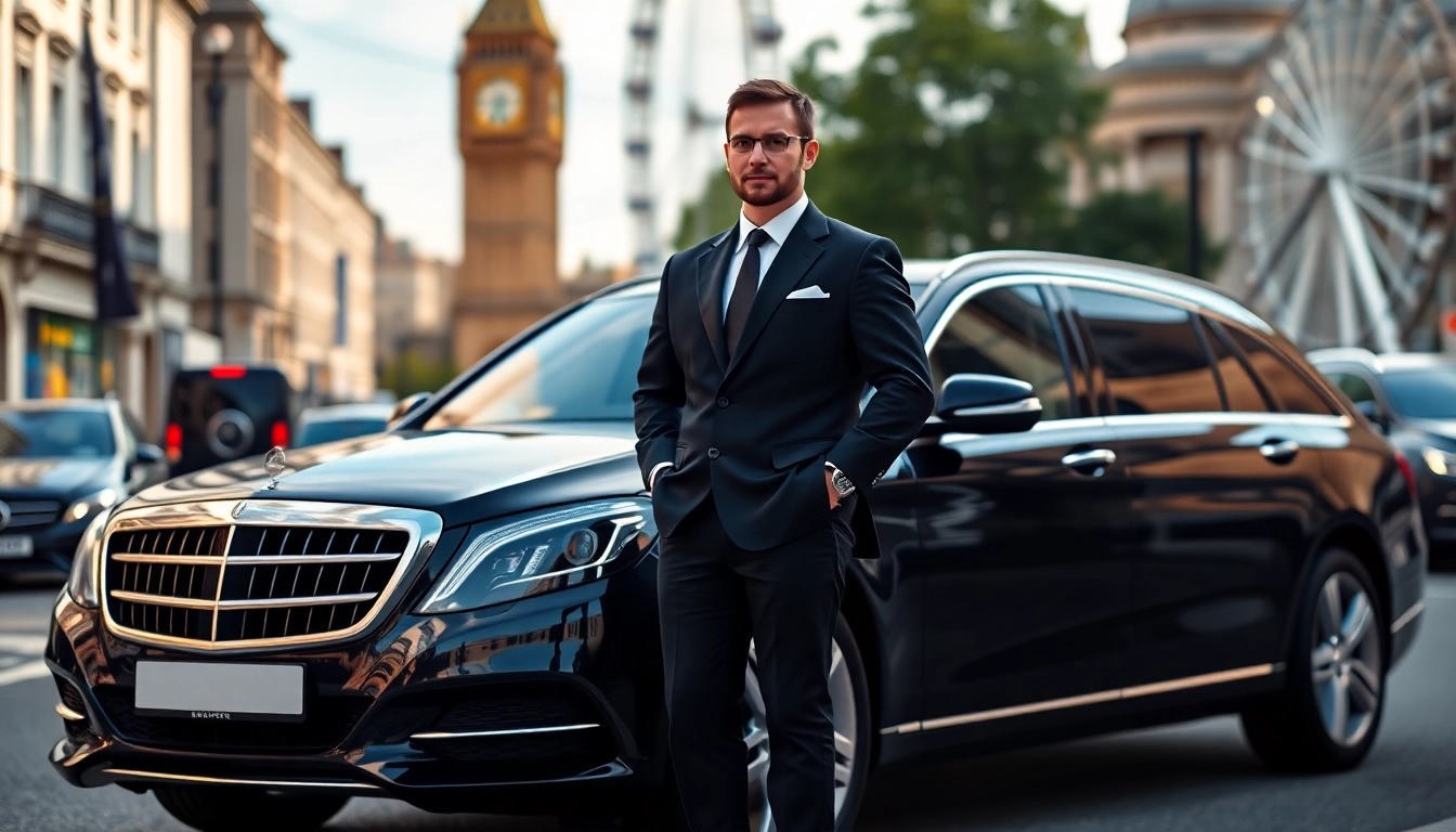 Experience an exceptional chauffeur service london with a luxury vehicle and professional chauffeur in an urban setting.