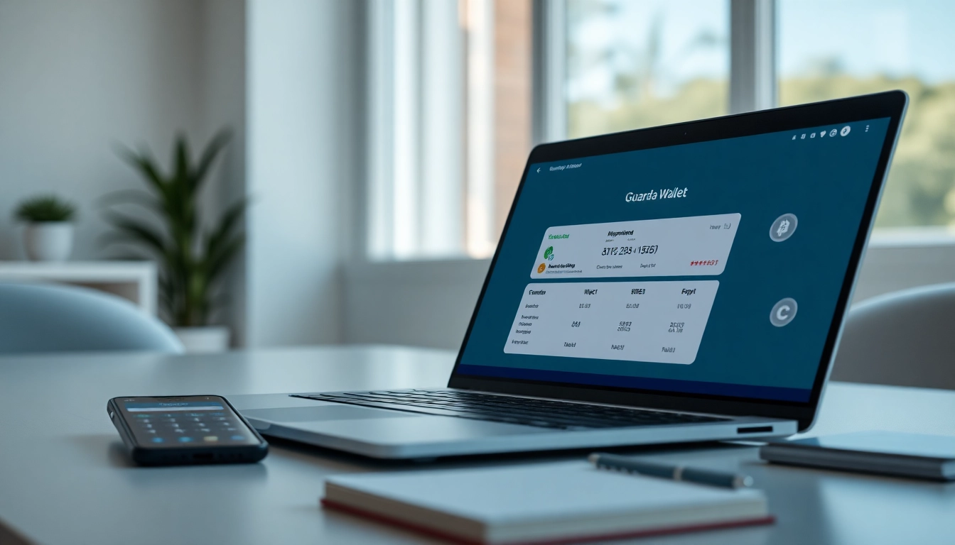 Manage your digital assets confidently with guarda wallet displayed on a sleek laptop.