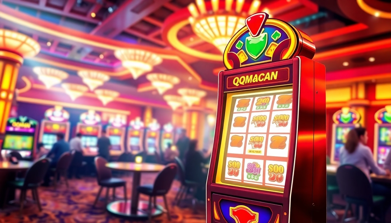 Menangkan jackpot di qqmacan slot dengan desain mesin yang menarik dan berwarna cerah.