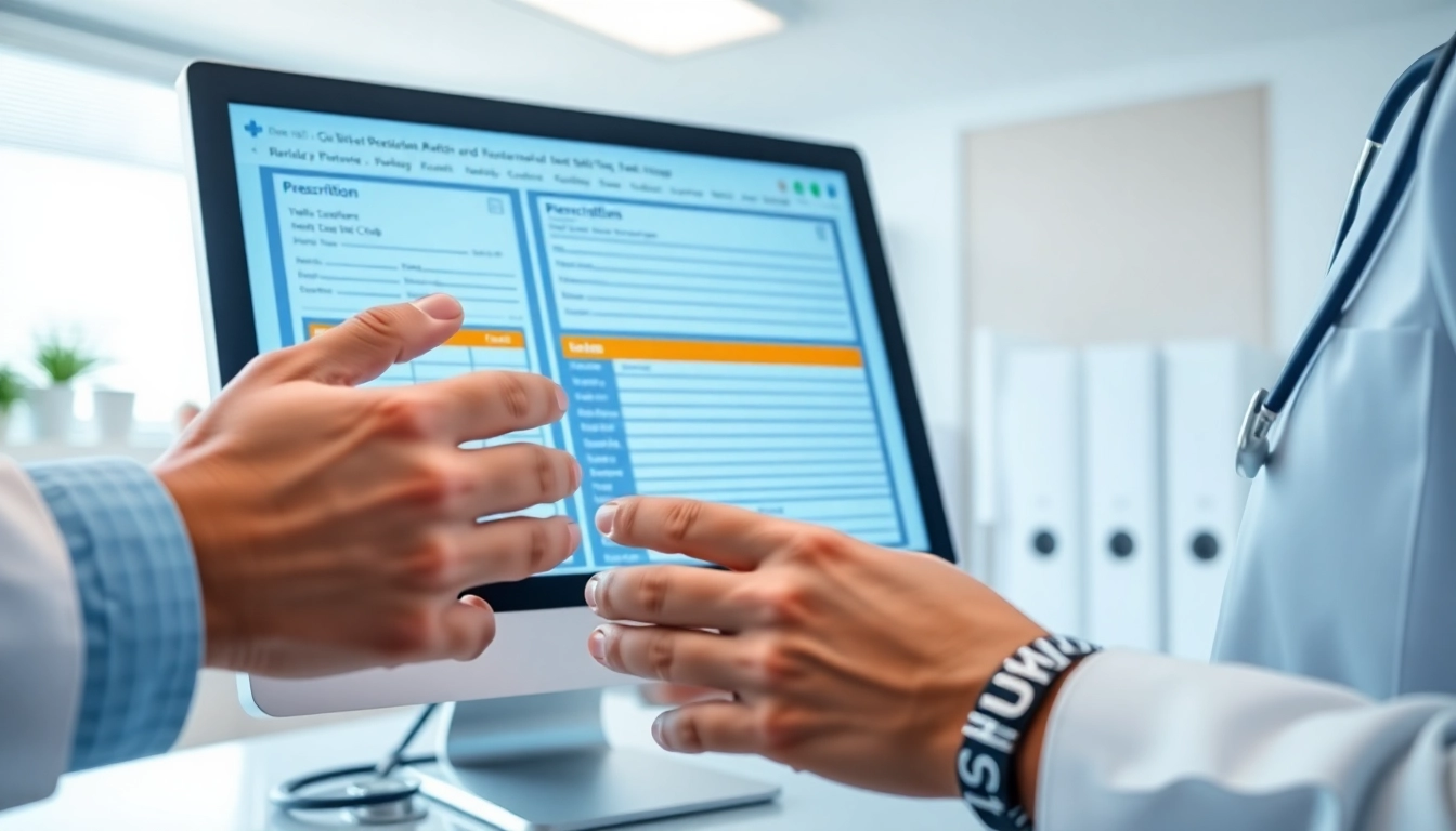 E-Prescribing workflow illustrating how does eprescribing work through a physician's interface with technology.