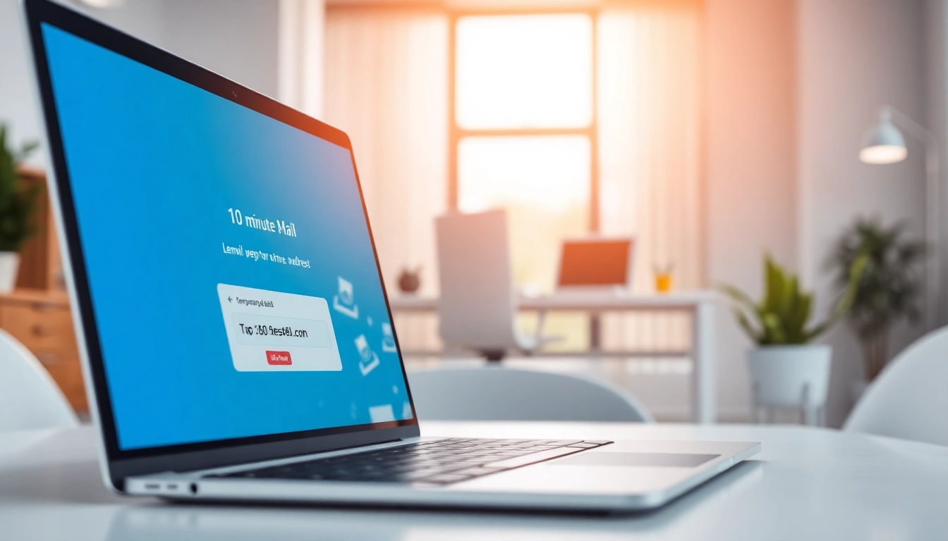 Generate a 10 minute mail for secure email handling in a professional workspace setting.
